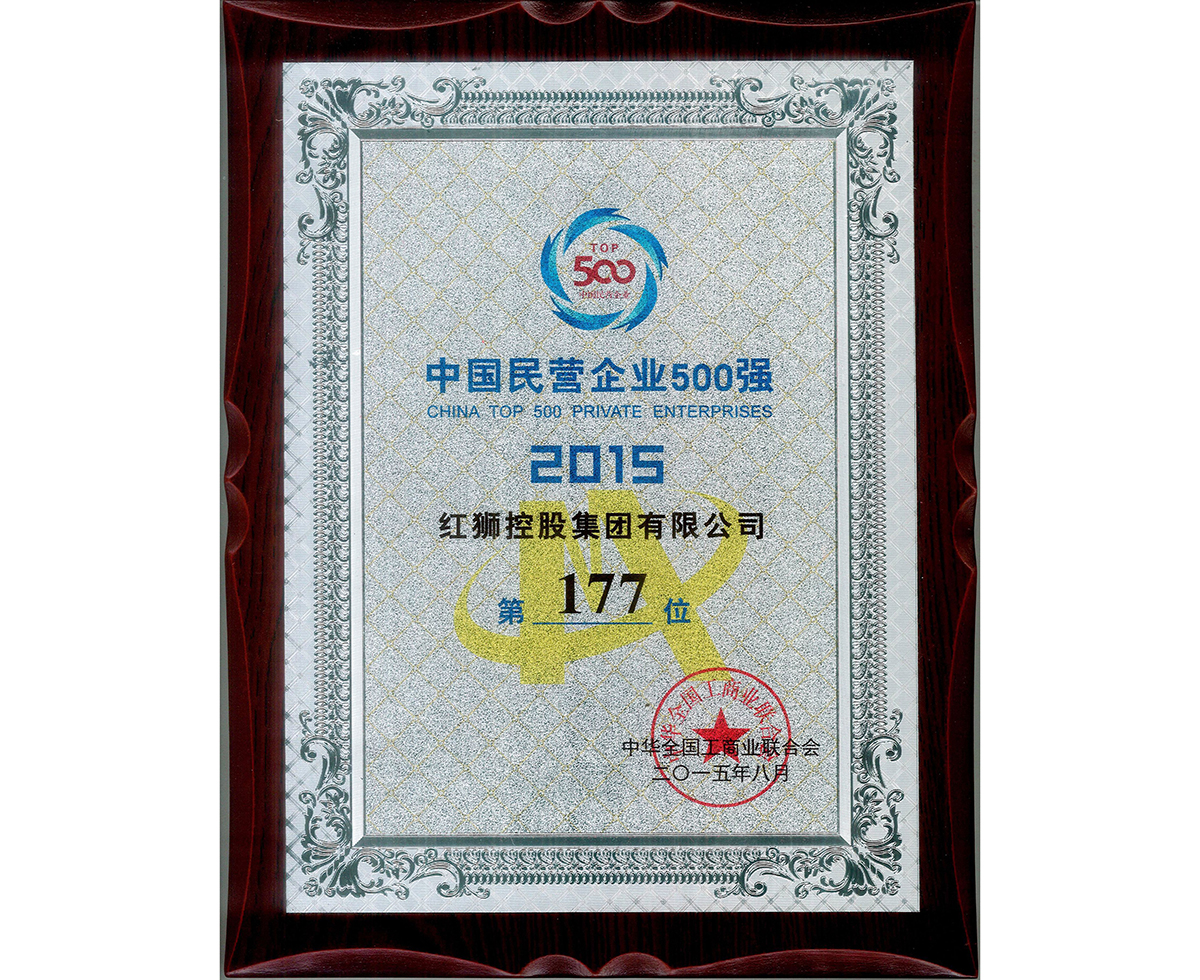 2015中國民營企業(yè)500強第177位